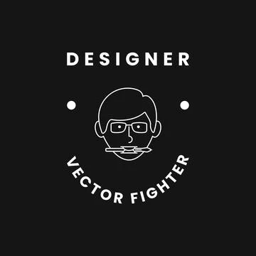 Vector Fighter Concept, With Monoline Style Perfect for Brand Identity Stock Illustration