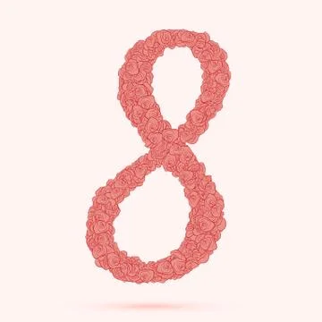 Vector Figure 8 of red flowers roses. Stock Illustration