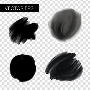 Vector figured brush strokes brush and ink Stock Illustration