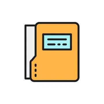 Vector file folder, dossier folder flat color line icon. Stock-Illustration