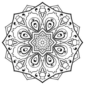 Vector filigree mandala. Illustrazione stock