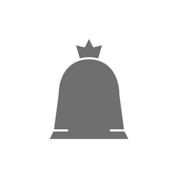 Vector filled trash bag, garbage gray icon. Stock Illustration