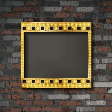 Vector film strip gold. Stock Illustration