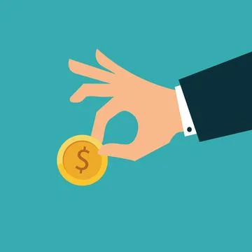 Vector finance concept in flat style, stack of golden coins Stock Illustration