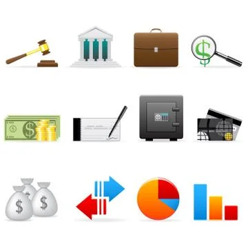 Vector finance icon set Stock Illustration