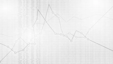 Vector financial chart with line graph and numbers in stock market. Stock Illustration