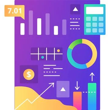 Vector financial data analytics in chart icon Stock Illustration