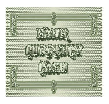 Vector financial lettering, frames and ornaments. Stock Illustration