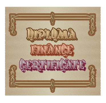 Vector financial lettering, frames and ornaments. Stock Illustration
