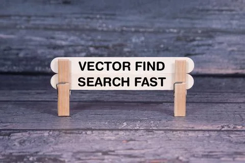 Vector Find, Search Fast word reveal on wodden stick wood texture bg Stock-Fotos