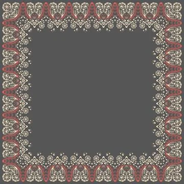 Vector fine floral square frame. Decorative element for invitations and cards Illustrazione stock