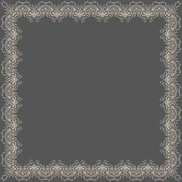 Vector fine floral square frame. Decorative element for invitations and cards イラスト素材