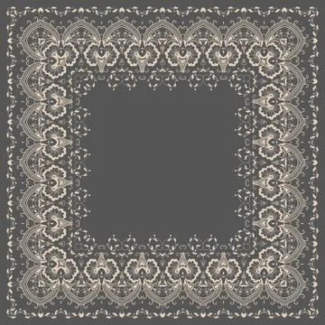 Vector fine floral square frame. Decorative element for invitations and cards Stock Illustration