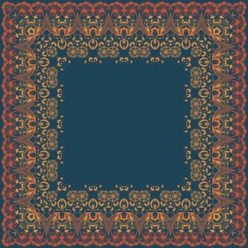 Vector fine floral square frame. Decorative element for invitations and cards 库存插图