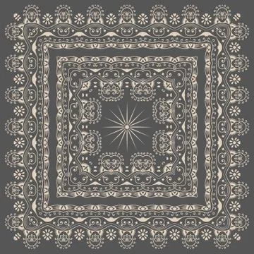 Vector fine floral square frame. Decorative element for invitations and cards Stock Illustration