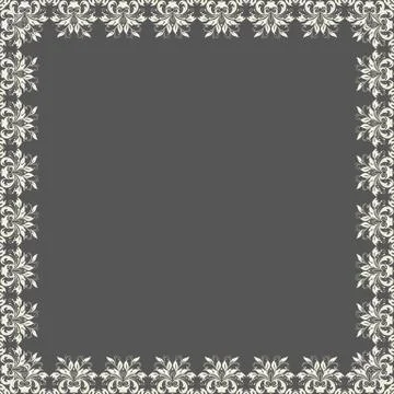 Vector fine floral square frame. Decorative element for invitations and cards 库存插图