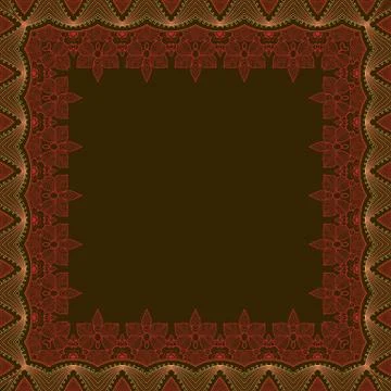 Vector fine floral square frame. Decorative element for invitations and cards イラスト素材