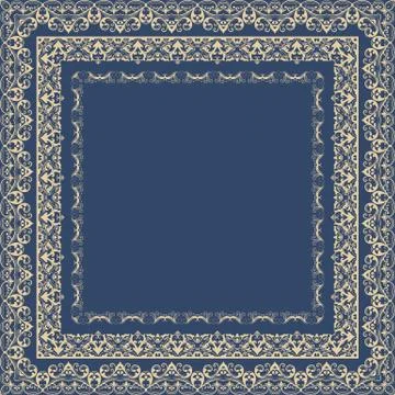 Vector fine floral square frame. Decorative element for invitations and cards Stock Illustration
