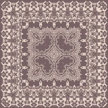 Vector fine floral square frame. Decorative element for invitations and cards Stock Illustration