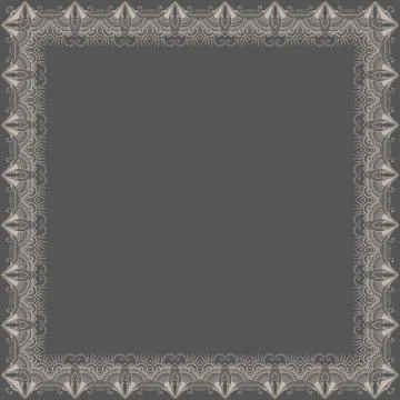 Vector fine floral square frame. Decorative element for invitations and cards Illustrazione stock