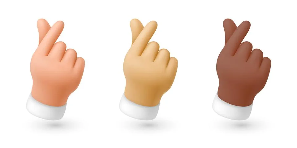 Vector Finger Heart Hand Gesture Icon Set. Korean Like Hand Gesture Vector Stock Illustration
