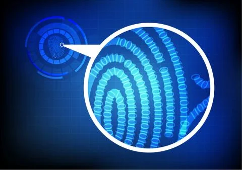 Vector : Finger print with binary code Stock Illustration