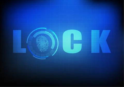 Vector : Finger print with lock concept Stock Illustration