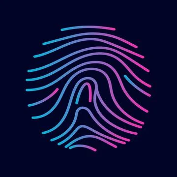 Vector fingerprints. Biometric data, identification. Authorization and verifi Stock Illustration