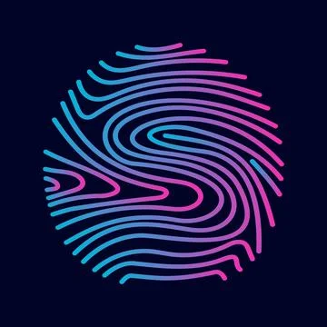 Vector fingerprints. Biometric data, identification. Authorization and verifi Stock Illustration