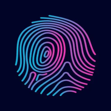 Vector fingerprints. Biometric data, identification. Authorization and verifi Stock Illustration