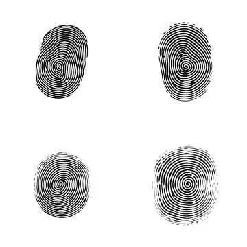 Vector Fingerprints Set of Clean and Simple Prints Ilustración de archivo