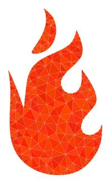 Vector Fire Flame Polygonal Icon Stock Illustration
