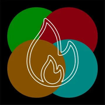 Vector fire flames sign illustration isolated Stock Illustration