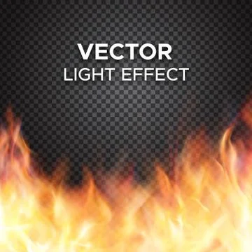 Vector fire flames on transparent background Stock Illustration