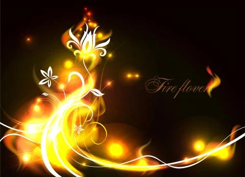 Vector fire flowers Stock-Illustration