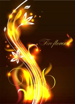 Vector fire flowers Stock Illustration