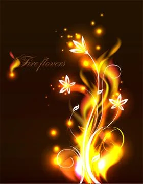 Vector fire flowers Stock Illustration