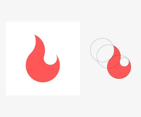 Vector fire in golden ratio style. Editable illustration Stock Illustration