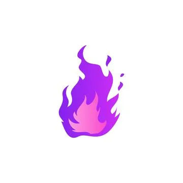 Vector fire icon with the effect of flames and sparks in fancy purple and pink Stock Illustration