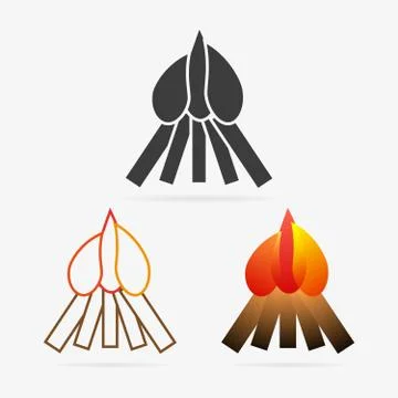 Vector fire icon Stock Illustration