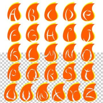 Vector fire letters. Ilustração Stock