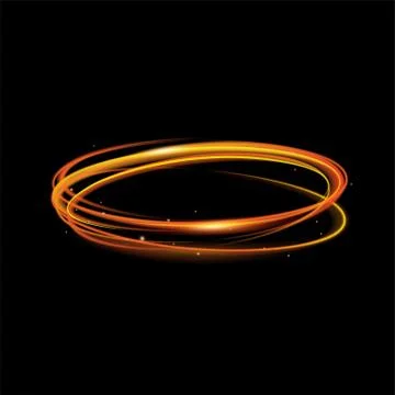 Vector fire light blurry circles at motion. Vector swirl trail effect. Bokeh  Stock Illustration