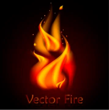Vector fire realistic 3d illustration Stock Illustration
