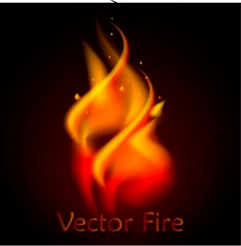 Vector fire realistic 3d illustration Stock Illustration