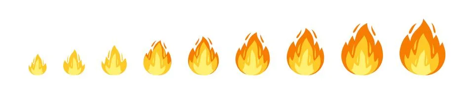 Vector fire sprites illustration for animation frames. Use in game development 스톡 일러스트