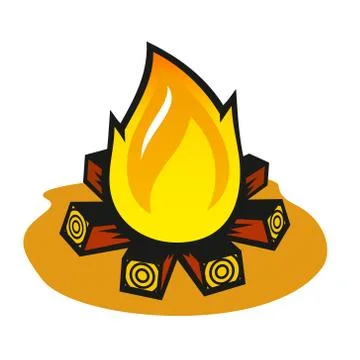 Vector fire on a white background Stock Illustration