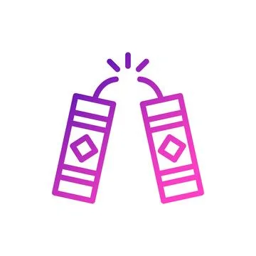 Vector Firecrackers Icon with Gradient Color Style Illustrazione stock