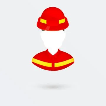 Vector Firefighter Icon. Isolated on white. Stock Illustration