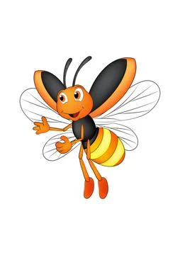 Vector Firefly Cartoon Character Vector Stock Illustration