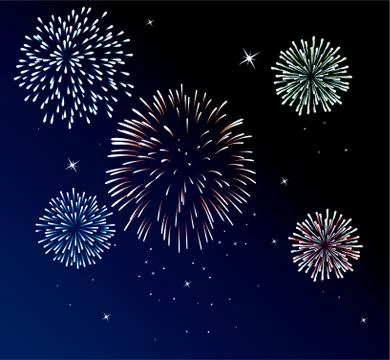 Vector fireworks background Stock Illustration
